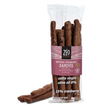 Κριτσίνια Cranberry & Χαρούπι Zeo Bakers 60gr
