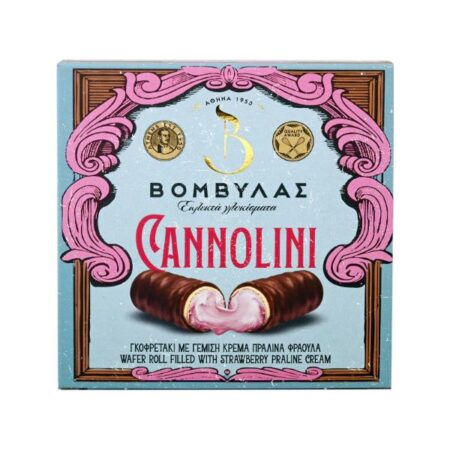 Cannolini με γέμιση Πραλίνα Φράουλα Βομβύλας 170gr